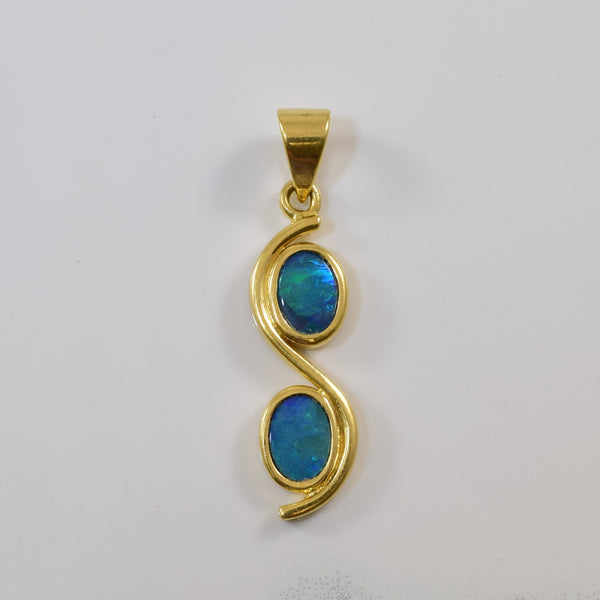 Bypass Oval Opal Doublet Pendant | 0.80ctw |