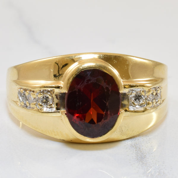 Garnet & Diamond Ring | 2.50ct, 0.12ctw | SZ 9.5 |