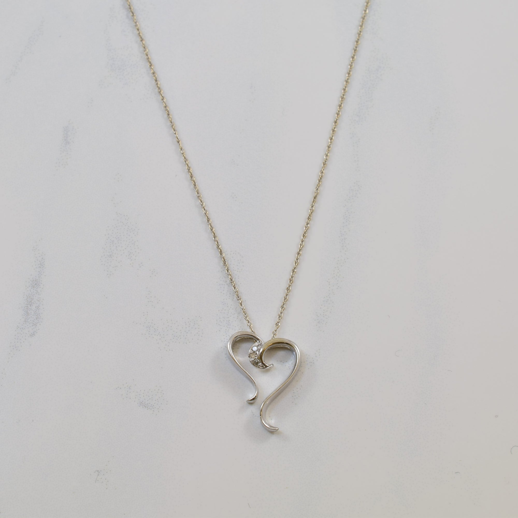 Dainty Diamond Heart Necklace | 0.02ctw | 18