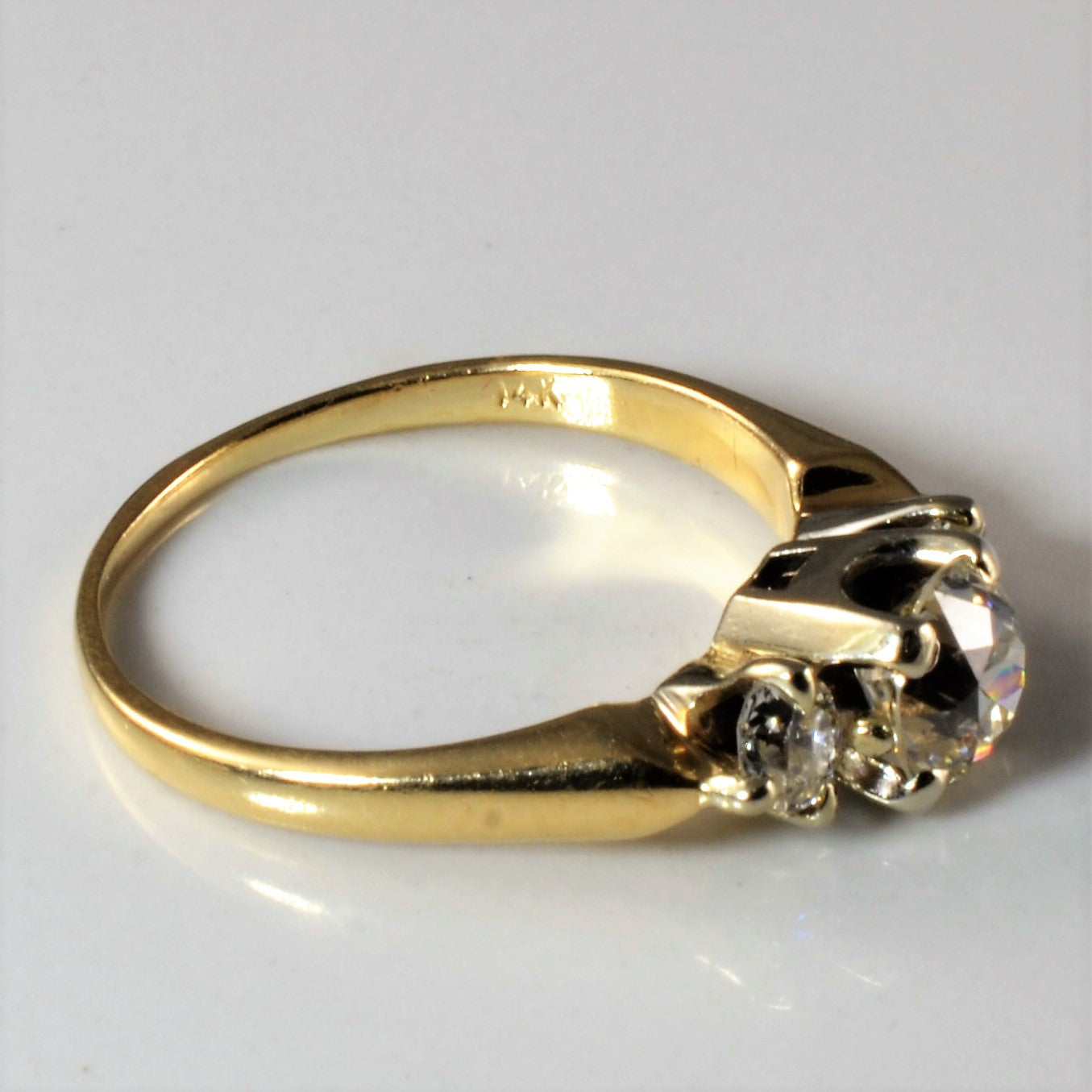 Old European Cut Three Stone Diamond Ring | 0.96ctw | SZ 6.5 |