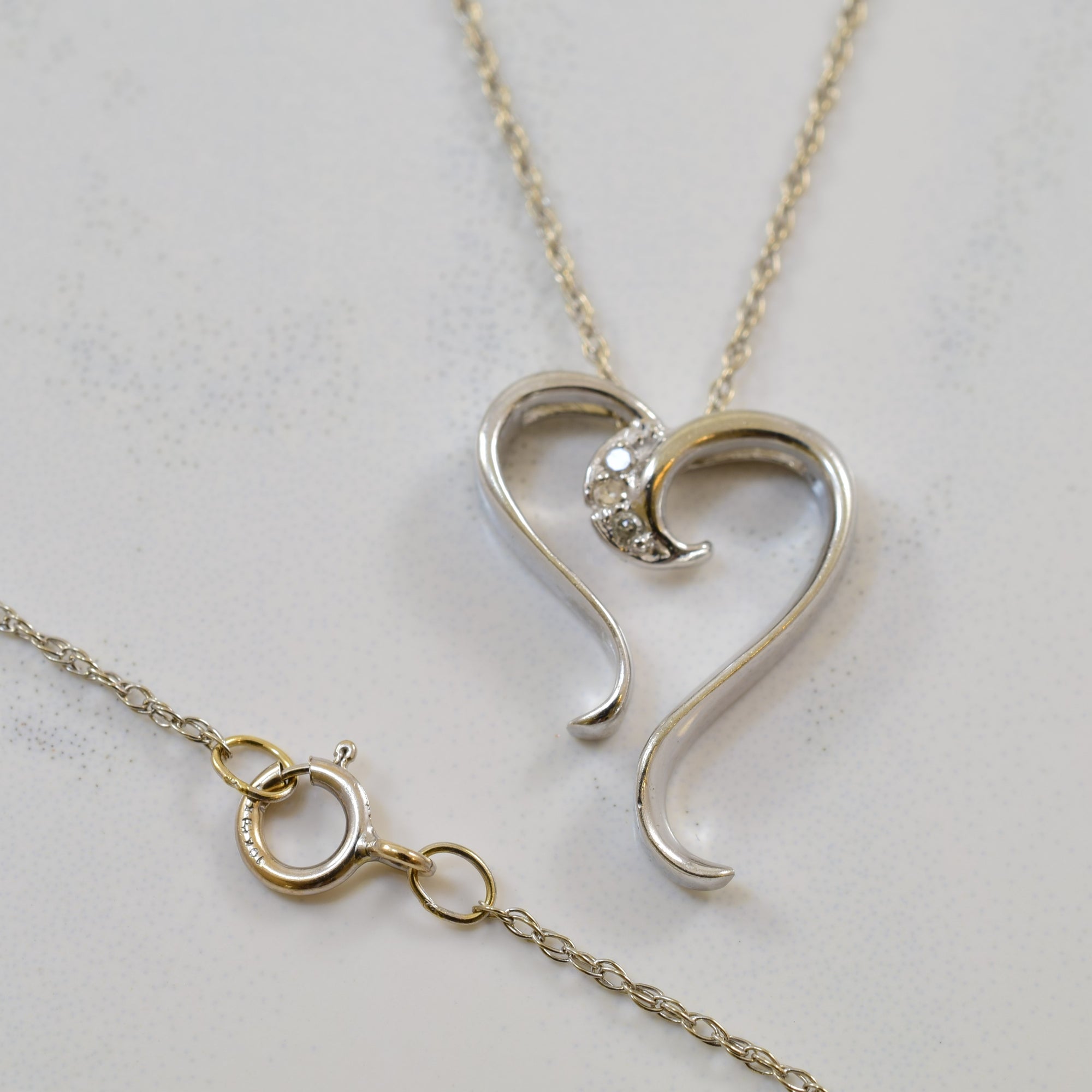 Dainty Diamond Heart Necklace | 0.02ctw | 18