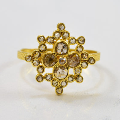 Rose Cut Diamond Cluster Ring | 0.50ctw | SZ 6 |