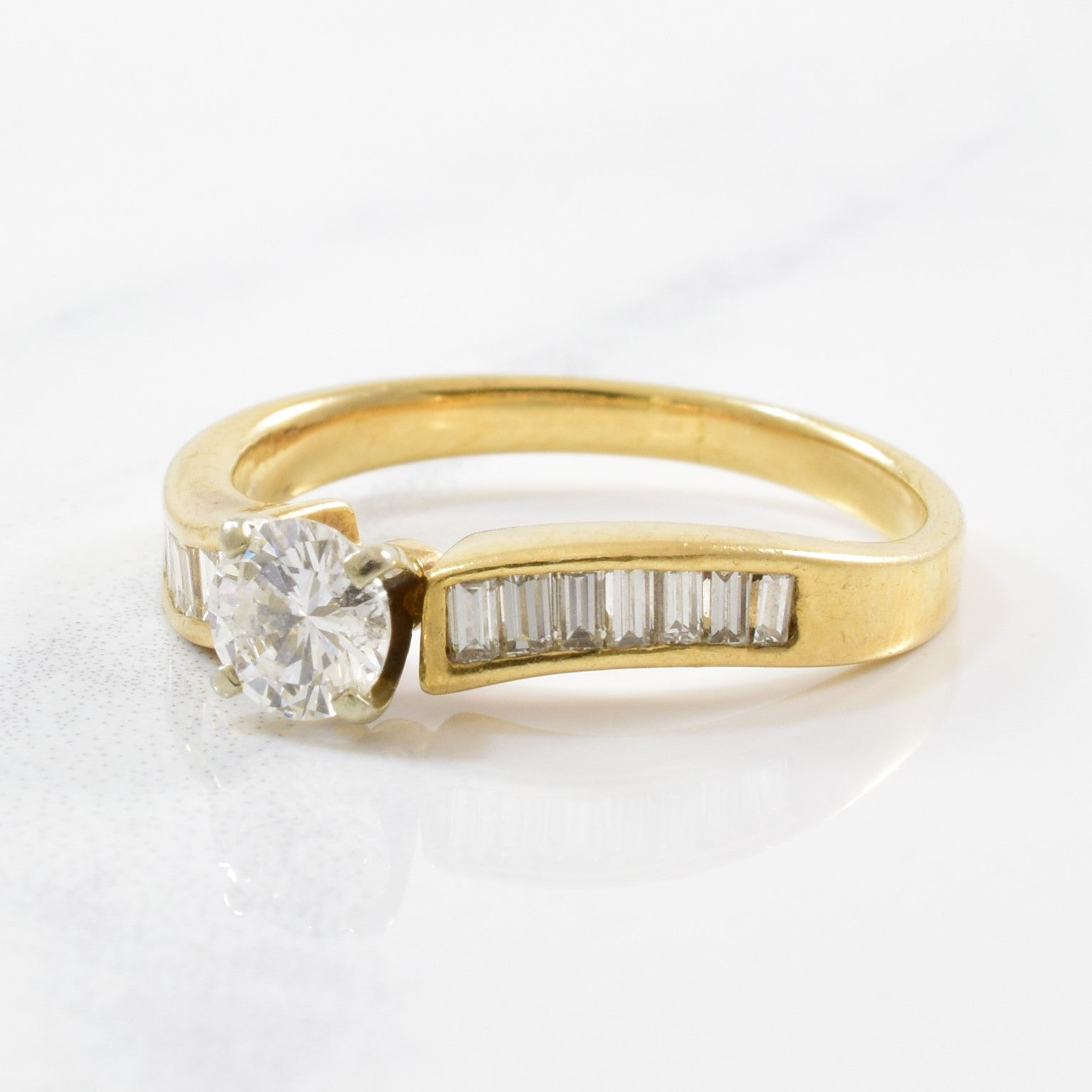 Diamond Engagement Ring With Baguette Cut Accents | 0.57ctw | SZ 4.5 |