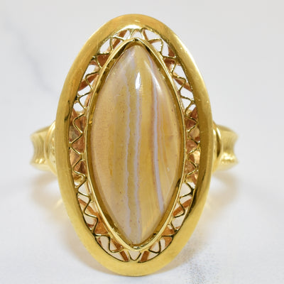 Marquise Agate Cocktail Ring | 3.16ct | SZ 7.75 |