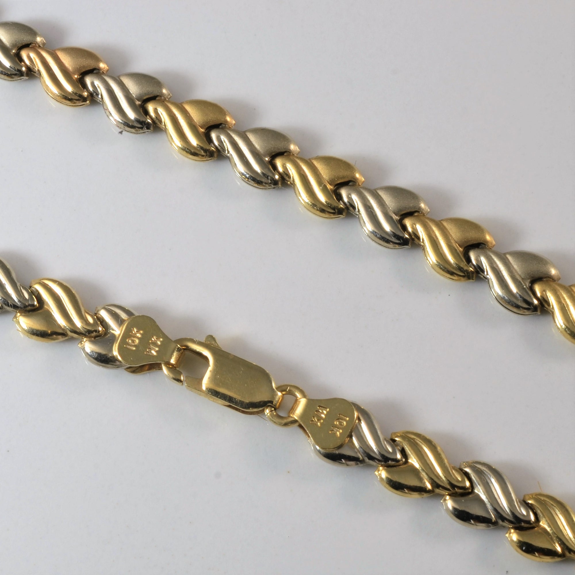 Textured Two Tone Gold Necklace | 17