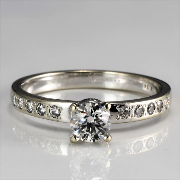 'Birks' Solitaire with Accents Diamond Engagement Ring | 0.54 ctw, SZ 6.5 |