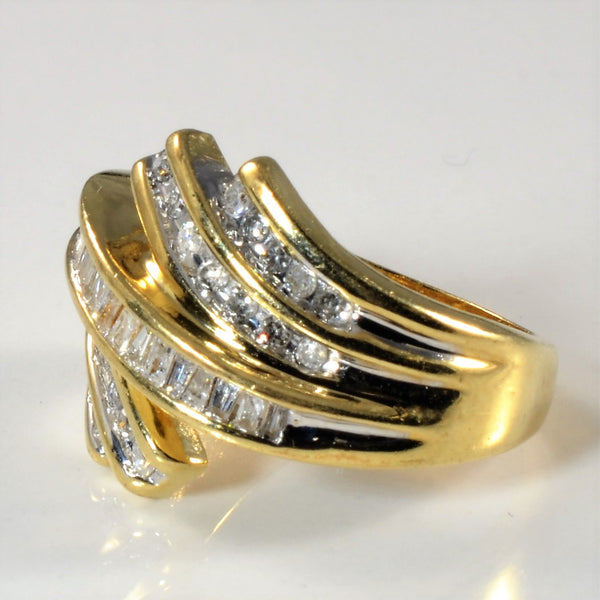 Bypass Channel Diamond Wide Ring | 0.54ctw | SZ 6 |