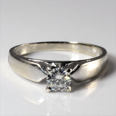 White Gold Tapered Solitaire Diamond Ring | 0.30ct | SZ 7.25 |