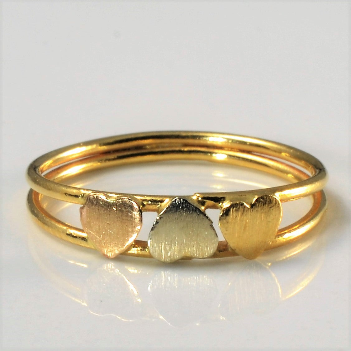 Tri Tone Gold Heart Ring | SZ 5.75 |