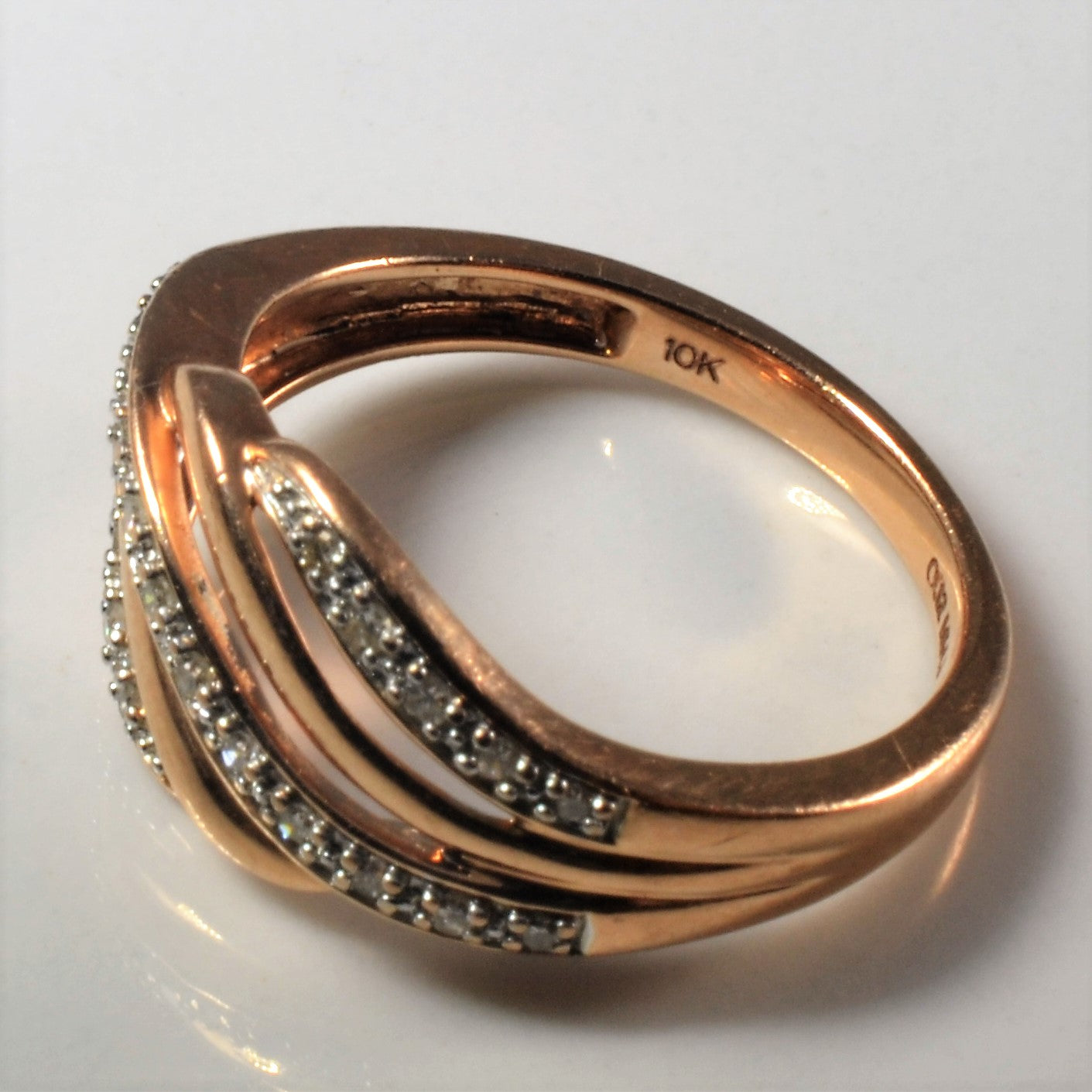 Pave Diamond Wave Ring | 0.12ctw | SZ 7.25 |