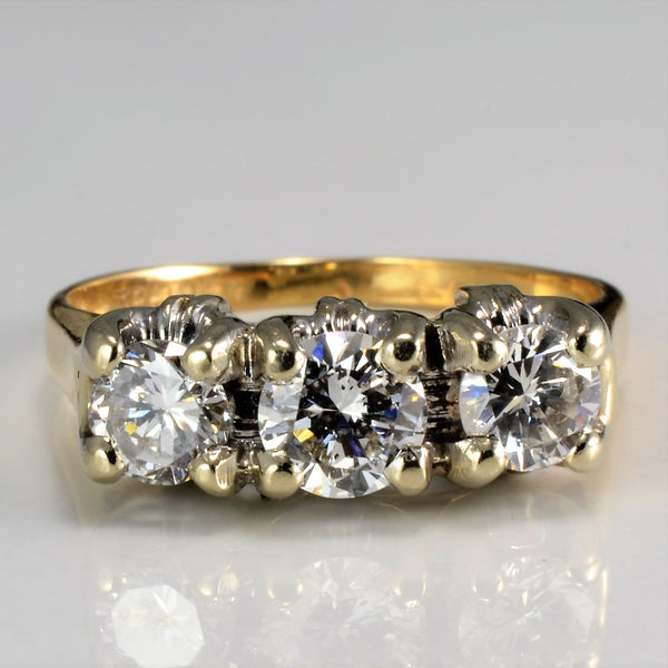 Three Stone Diamond Engagement Ring | 0.89 ctw, SZ 6 |