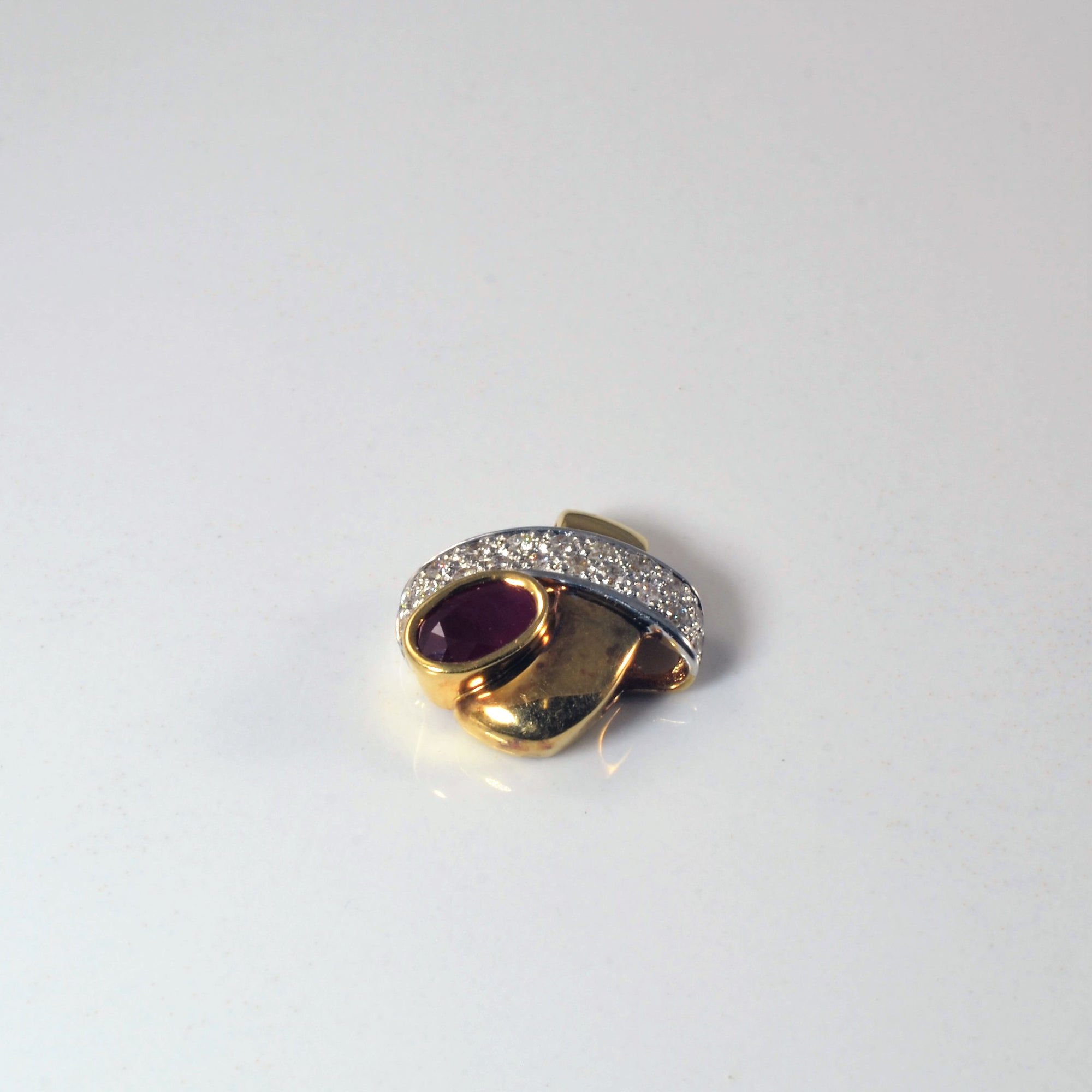 Glass Filled Ruby & Diamond Pendant | 0.50ct, 0.19ctw |