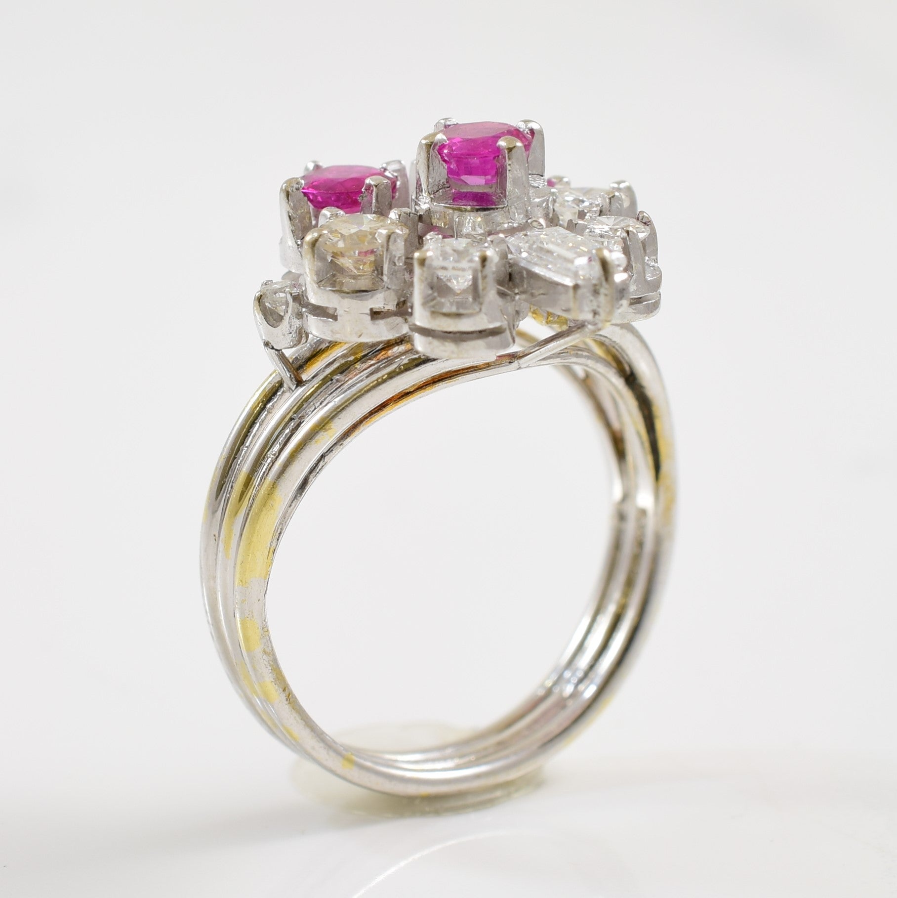 Unique Diamond & Ruby Cocktail Ring | 0.59ctw, 0.90ctw | SZ 5.5 |