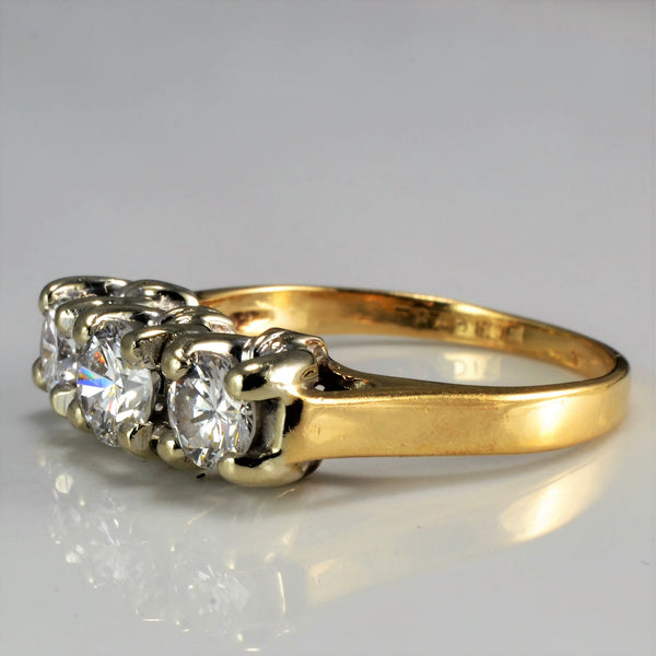 Three Stone Diamond Engagement Ring | 0.89 ctw, SZ 6 |