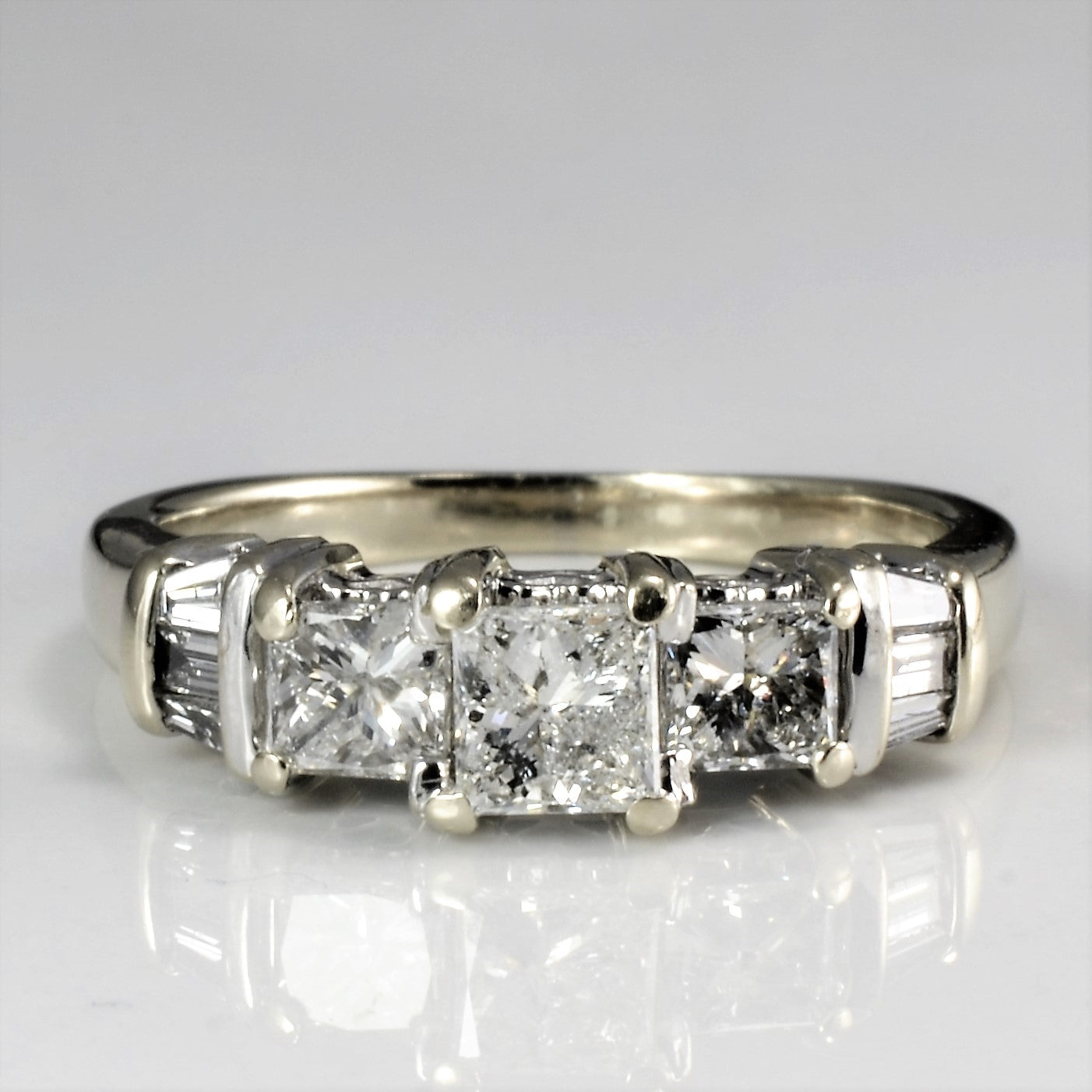 Three Stone Diamond & Accents Engagement Ring | 0.81 ctw, SZ 5.5 |