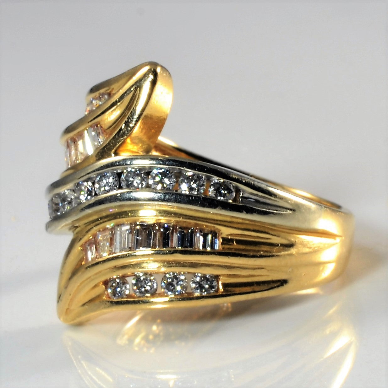 Diamond Channel Bypass Ring | 0.87ctw | SZ 6.5 |