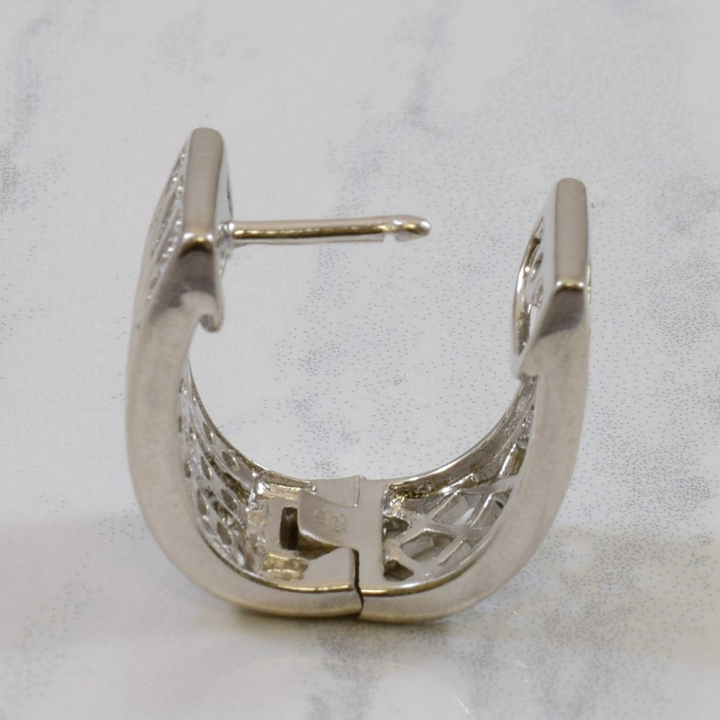 Pave Set Diamond Hoop Earrings | 1.00ctw |