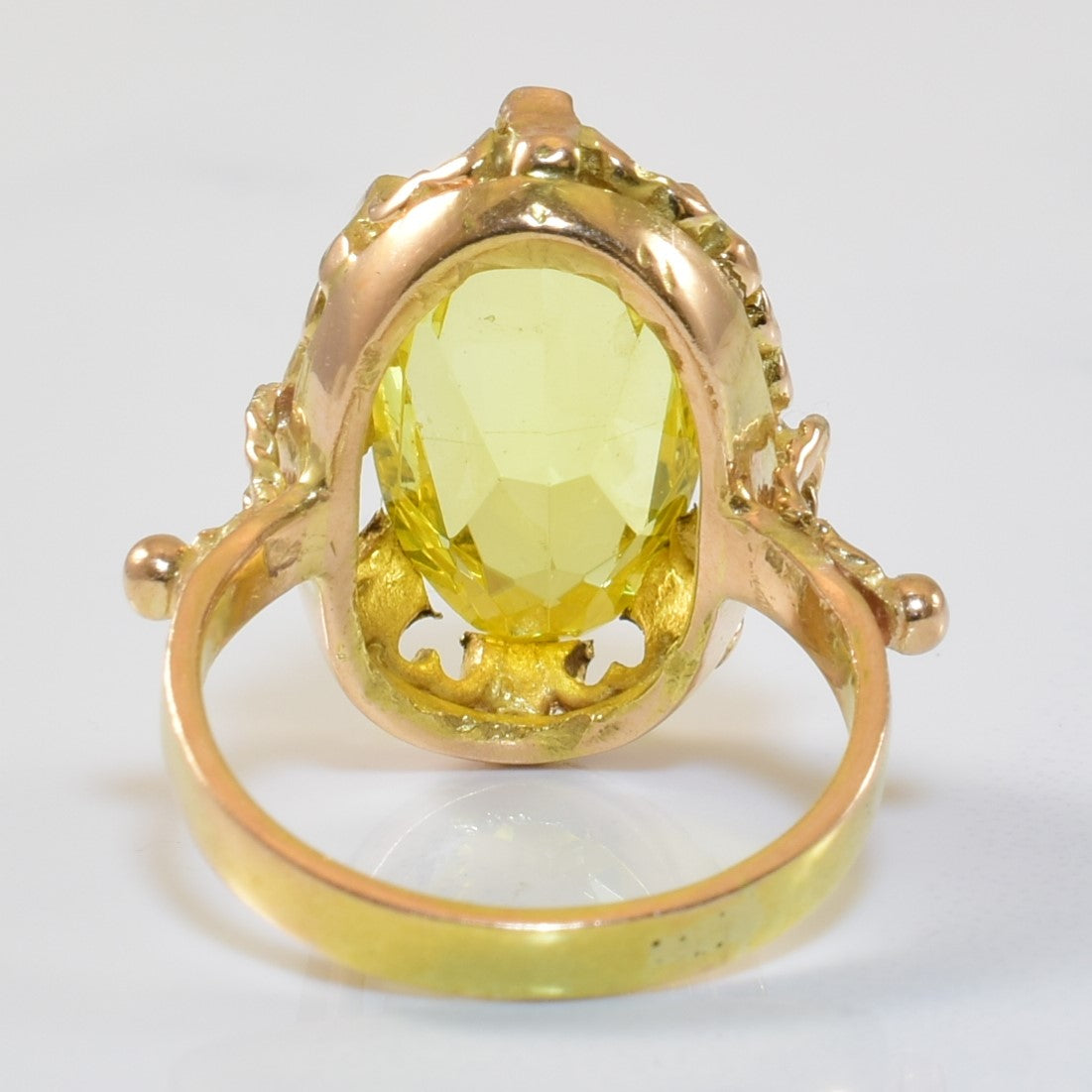 Retro Synthetic Yellow Sapphire Cocktail Ring | 5.00ct | SZ 3.5 |