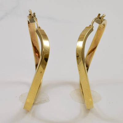 Square Twist Geometric Hoop Earrings |