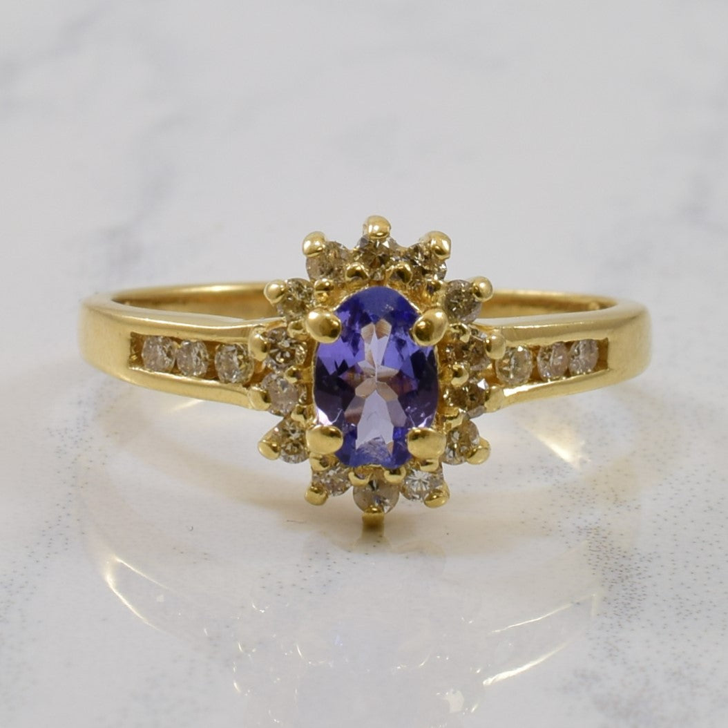 Tanzanite & Diamond Halo Ring | 0.50ct, 0.20ctw | SZ 6 |