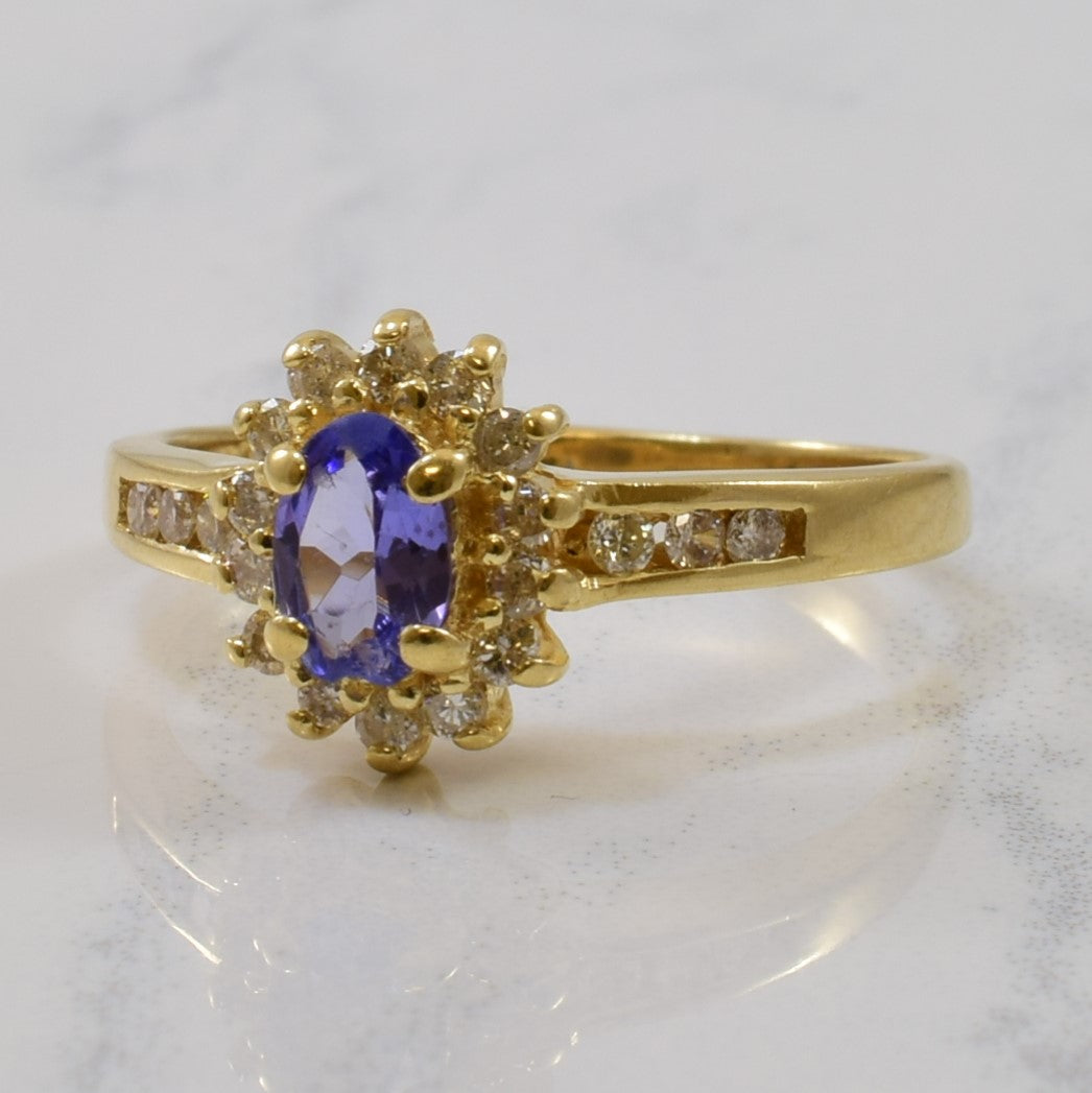 Tanzanite & Diamond Halo Ring | 0.50ct, 0.20ctw | SZ 6 |