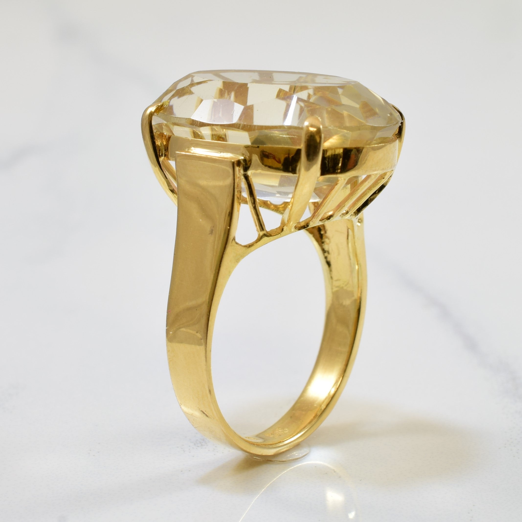 Solitaire Citrine Cocktail Ring | 19.0ct | SZ 7.5 |