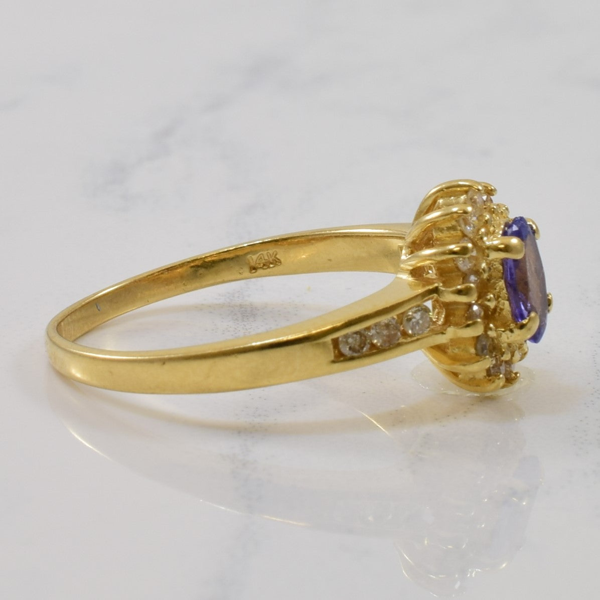 Tanzanite & Diamond Halo Ring | 0.50ct, 0.20ctw | SZ 6 |