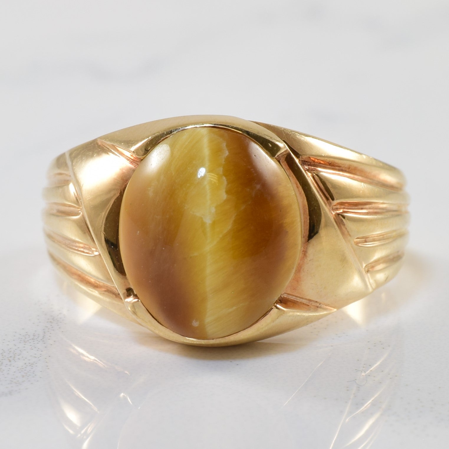 Tapered Tigers Eye Ring | 3.50ct | SZ 10.75 |