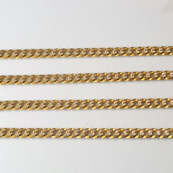 22k Two Tone Gold Cuban Link Chain | 26