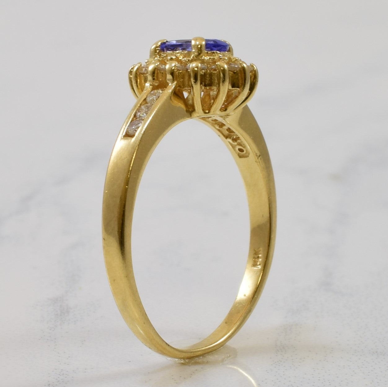 Tanzanite & Diamond Halo Ring | 0.50ct, 0.20ctw | SZ 6 |