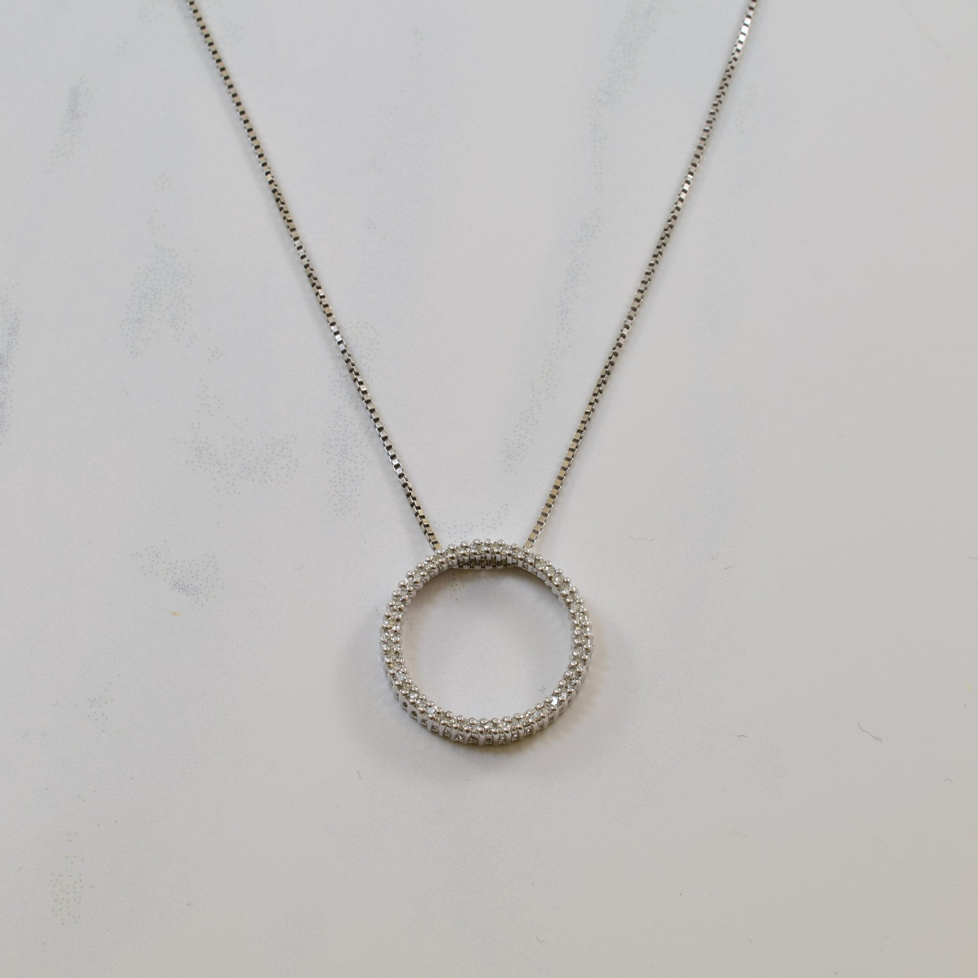 Diamond Eternity Circle Necklace | 0.25ctw | 19