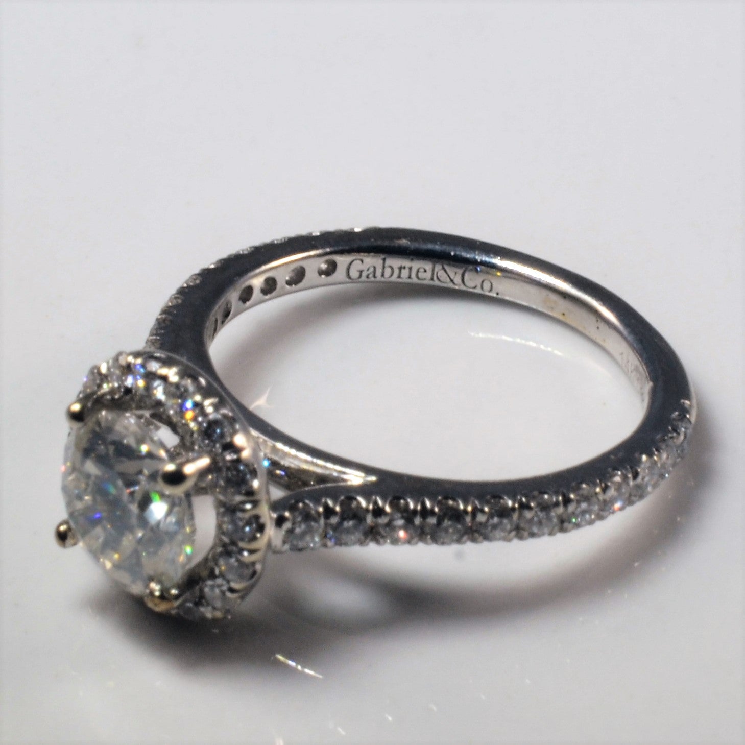 Gabriel & Co.' Halo Diamond Carly Engagement Ring | 1.65ctw | SZ 4.5 |