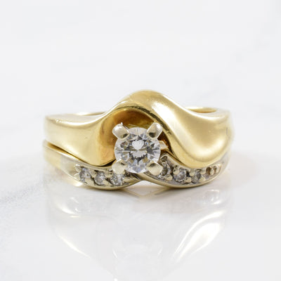 Bypass Wave Diamond Wedding Set | 0.33ctw | SZ 4.75 |