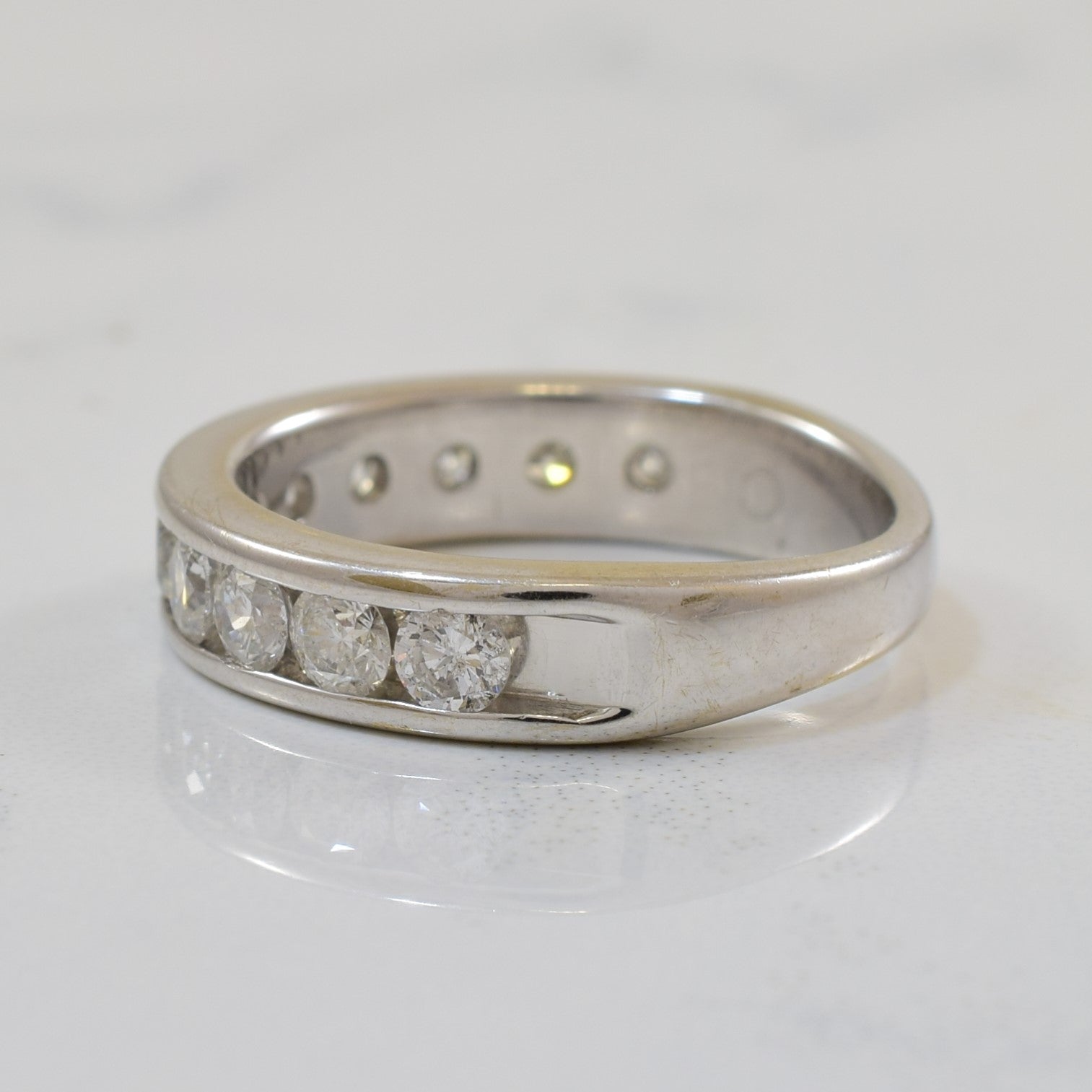 Channel Set Diamond Semi Eternity Band | 1.00ctw | SZ 5 |