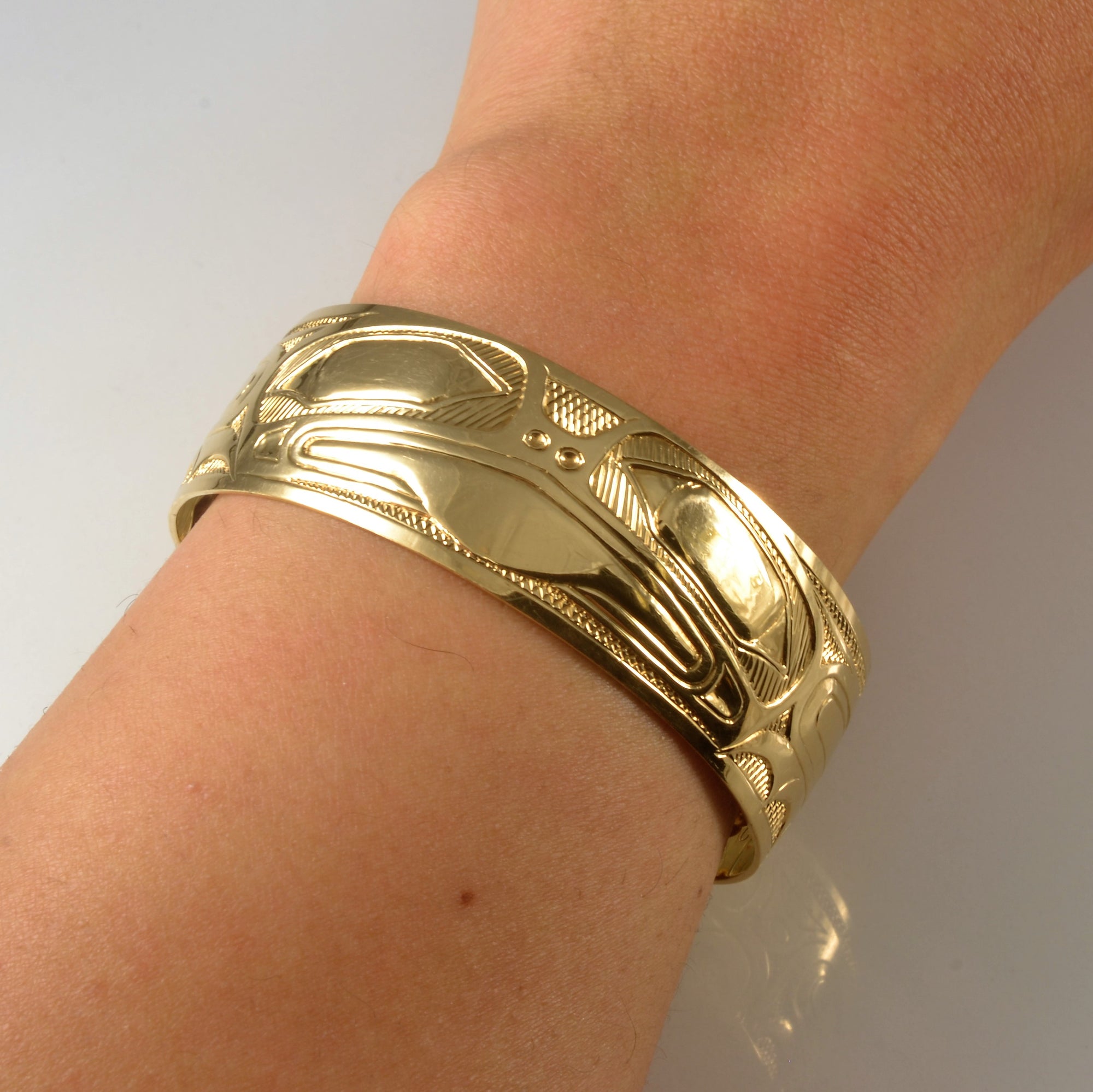 Yellow Gold Indigenous Frog Cuff |