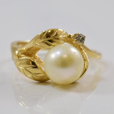 Pearl & Diamond Ring | 3.10ct, 0.02ct | SZ 7 |