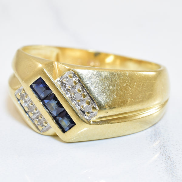 Channel Set Sapphire & Diamond Ring | 0.30ctw, 0.04ctw | SZ 7 |