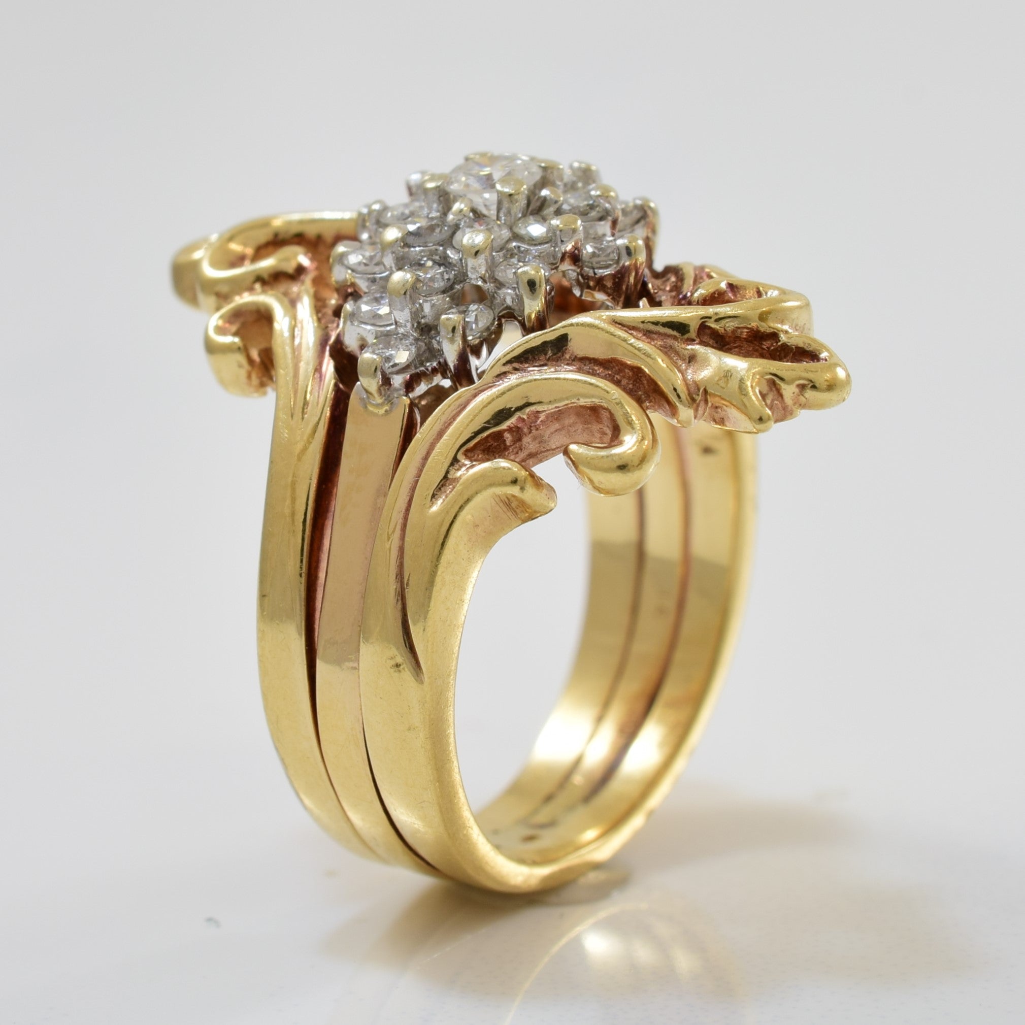 Ornate Diamond Cocktail Ring | 0.41ctw | SZ 4.5 |