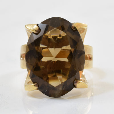 Smokey Quartz Cocktail Ring | 12.50ct | SZ 5.5 |