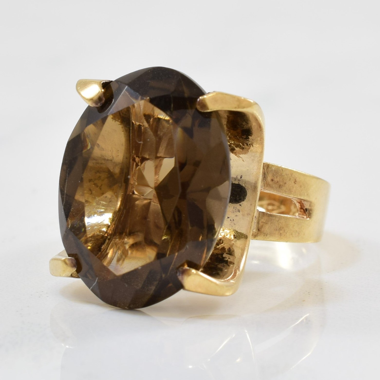 Smokey Quartz Cocktail Ring | 12.50ct | SZ 5.5 |