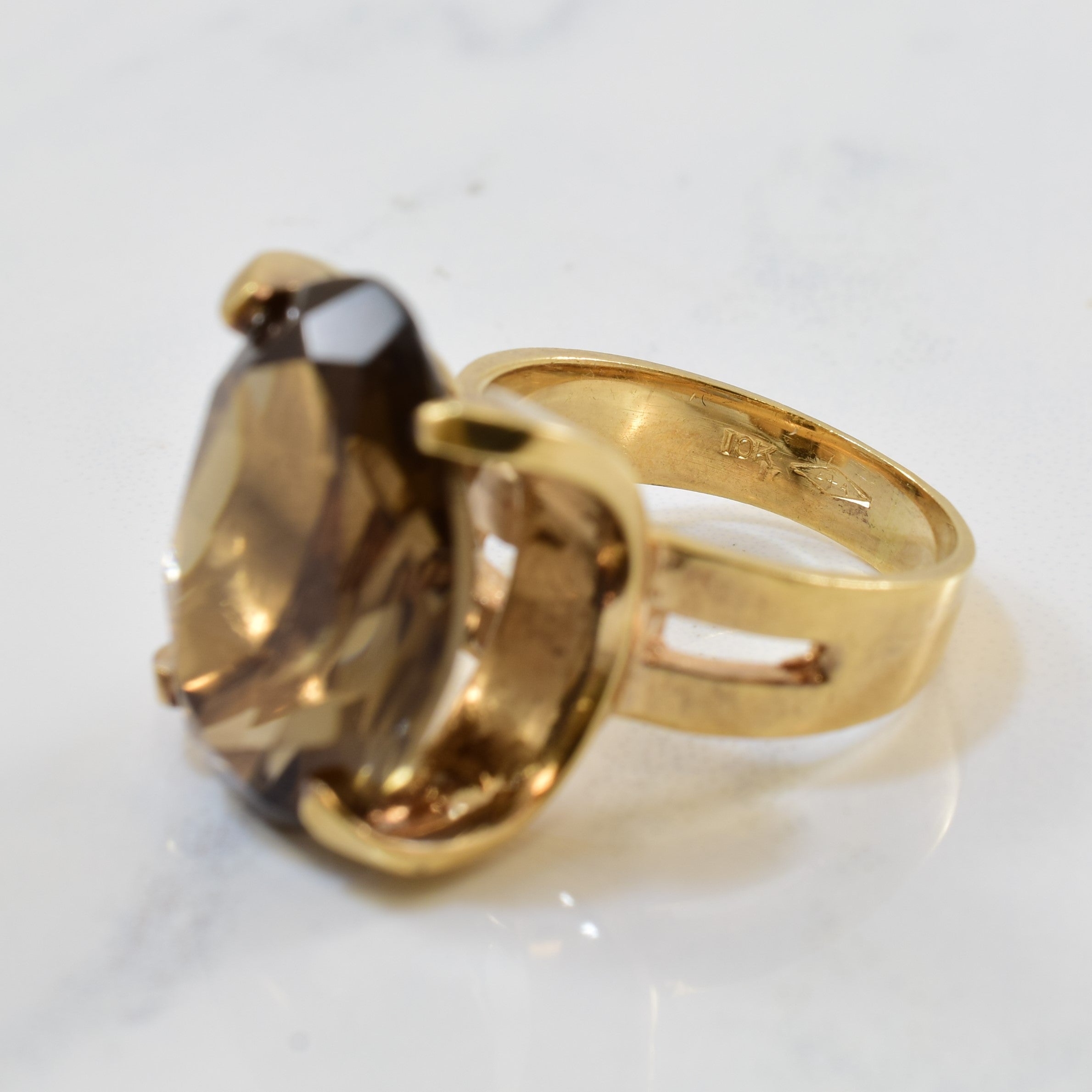 Smokey Quartz Cocktail Ring | 12.50ct | SZ 5.5 |