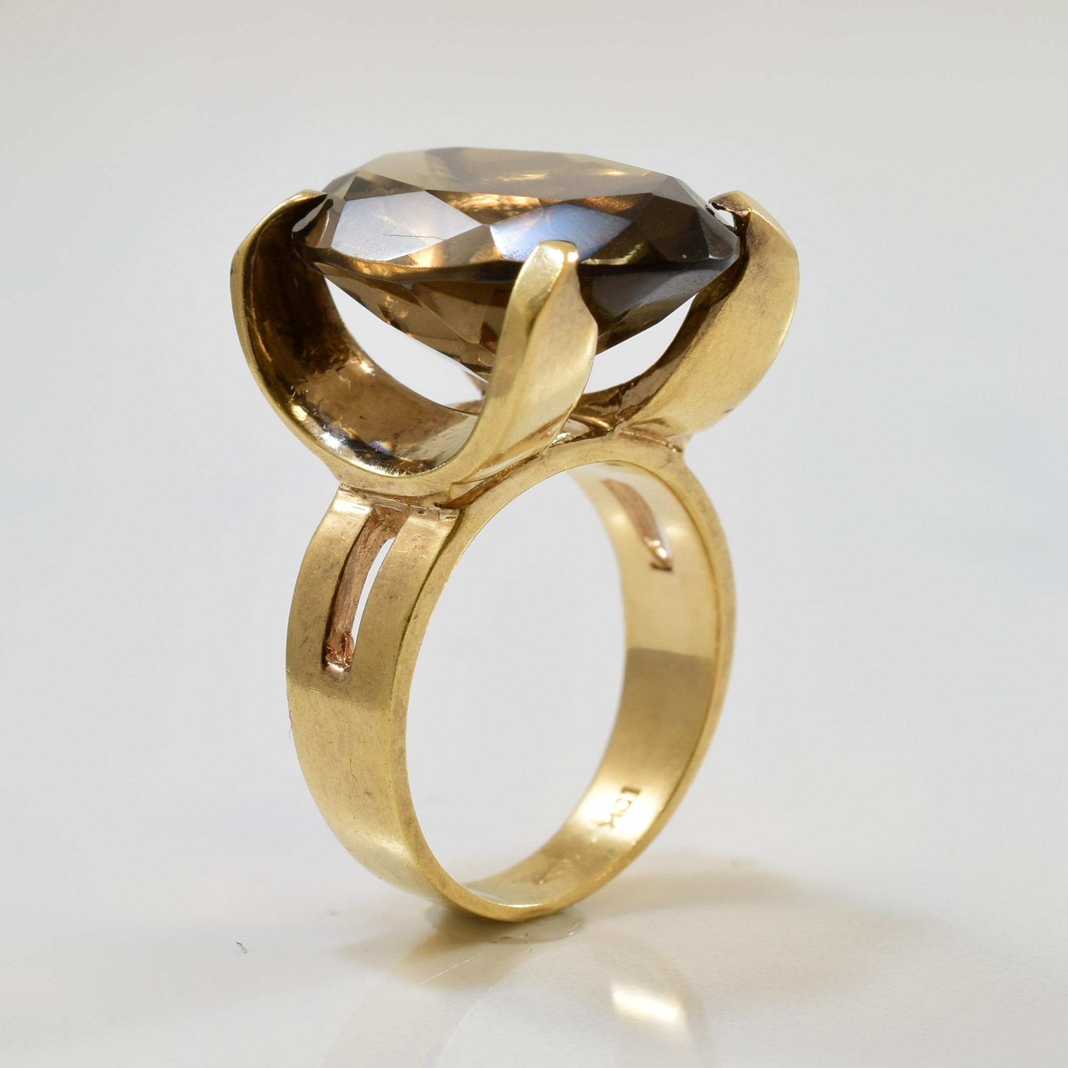 Smokey Quartz Cocktail Ring | 12.50ct | SZ 5.5 |