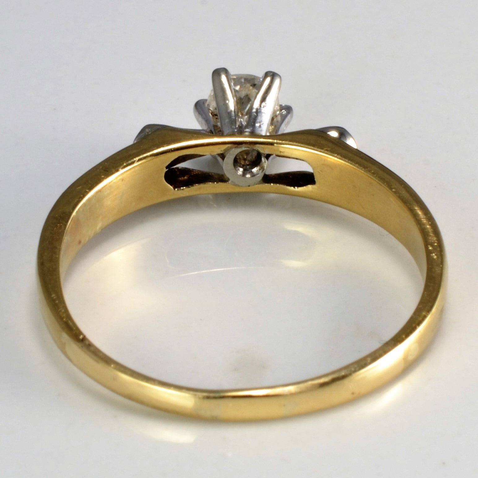 Solitaire Diamond Two Tone Gold Ring | 0.28 ct, SZ 8 |