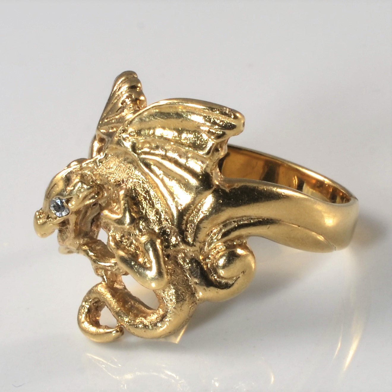 Yellow Gold Dragon Ring | 0.04ctw | SZ 8.75 |