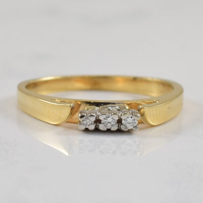 Three Stone Diamond Cathedral Ring | 0.03ctw | SZ 4 |