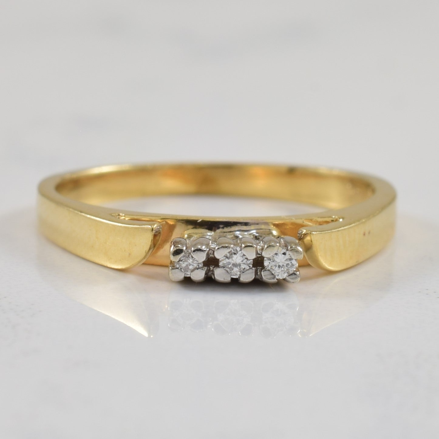 Three Stone Diamond Cathedral Ring | 0.03ctw | SZ 4 |