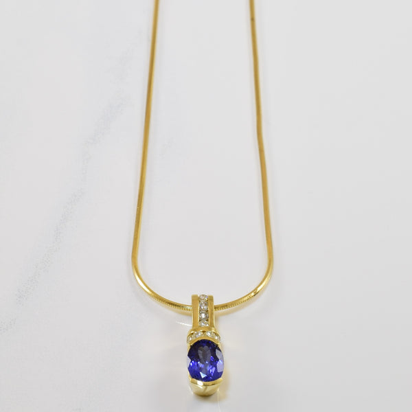 Tanzanite & Diamond Necklace | 1.25ct, 0.20ctw | 18