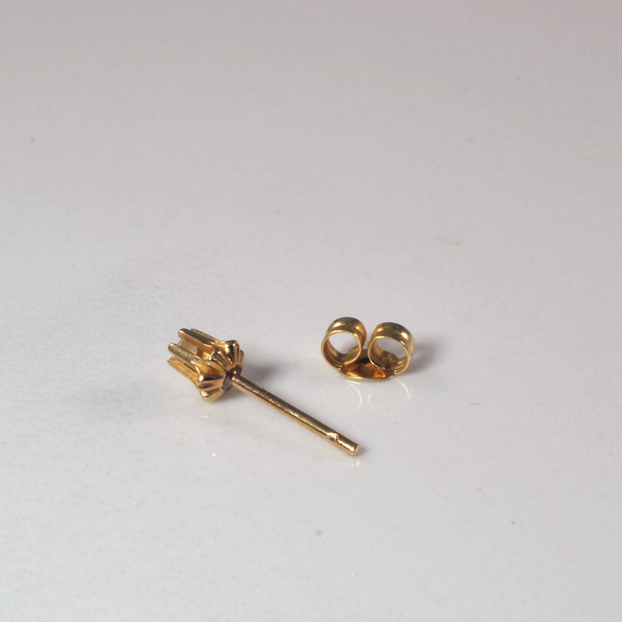 Belcher Set Diamond Stud Earrings | 0.07ctw |
