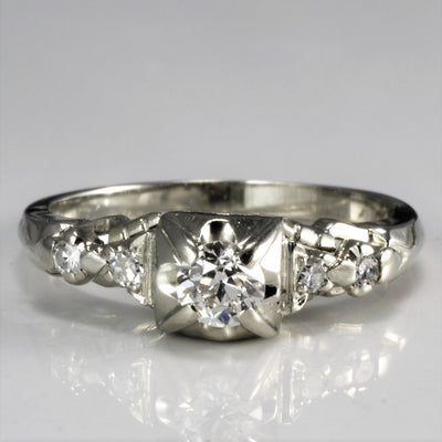 Retro Diamond Engagement Ring | 0.26 ctw, SZ 5.5 |