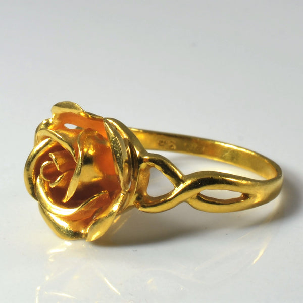 22k Gold Rose Crossover Ring | SZ 6.25 |